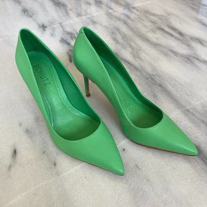 Schutz Green Leather Heels | Size 7